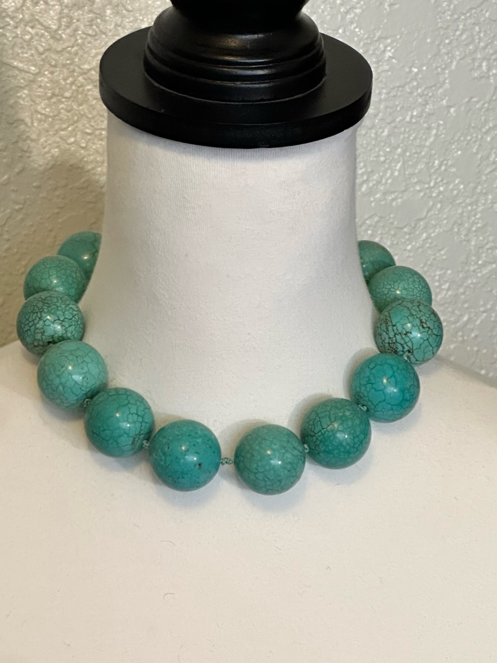 Turquoise Natural Bead Statement Necklace Big Beads